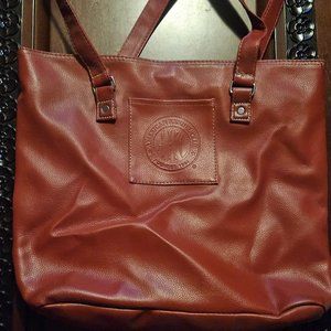 AKC Large Women Tote Leather Bag Purse Large Dark Red